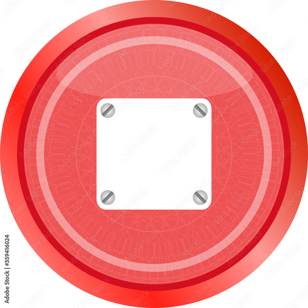 Poster glossy empty speech bubble web button icon