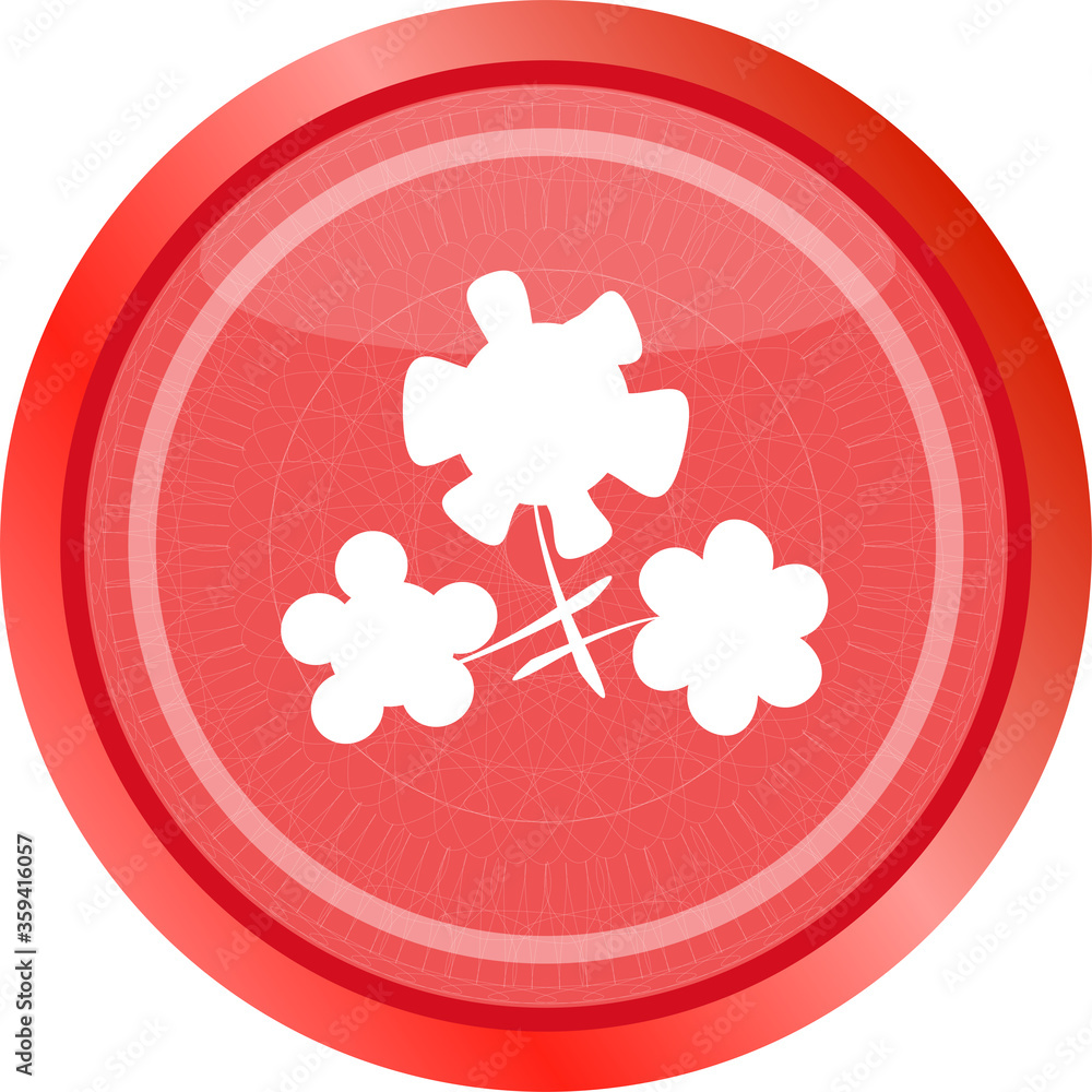 Poster flower app web glossy icon button . flat sign isolated on white background