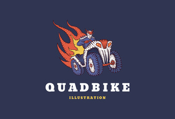 ATV Logotype. An emblem for a Quad bike. Vector illustration