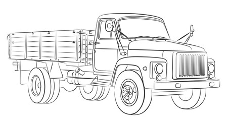 Sketch of the big old dump truck.
