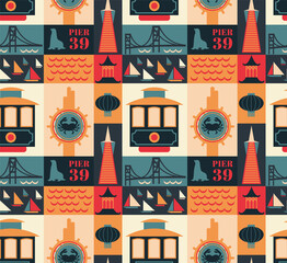 San Francisco pattern seamless design illustration