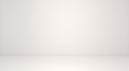 White room space background. Front view of white interior, empty room with soft light illumination. 3d rendering.