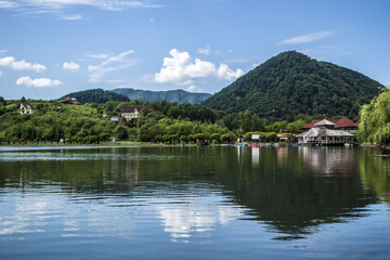 Fototapeta na wymiar lake in the mountains with a lake