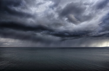 storm clouds over the Atlantic Ocean Ireland County Mayo 