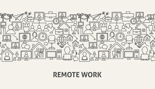 Remote Work Banner Concept