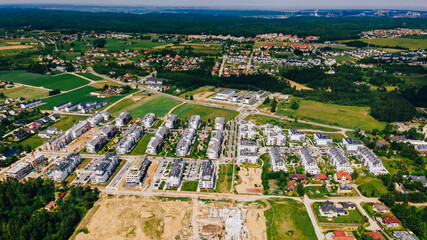 aerial view of the new housing estate
