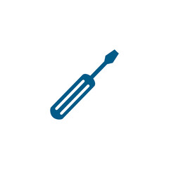 Screwdriver Blue Icon On White Background. Blue Flat Style Vector Illustration
