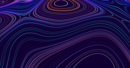 Abstract polygonal space low poly dark background with lines.