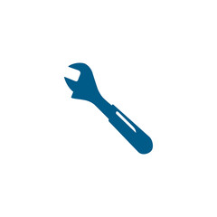 Wrench Blue Icon On White Background. Blue Flat Style Vector Illustration