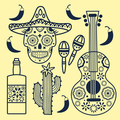 vector set of musical symbols