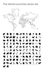 The World map with shapes of regions. Blank vector map of the World with countries. Borders of the world for your infographic. Vector illustration.