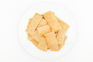 Thin fish cake on white background
