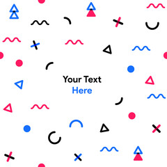 Modern Seamless Geometric Abstract Background with Space for Your Text, Suitable for Website Backgrounds. Seamless Memphis pattern in bright colors. Vector illustration