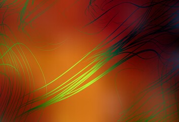 Dark Orange vector blurred shine abstract background.