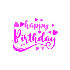 Happy birthday wiht love for greeting cards and poster with balloon, confetti  gift box, and birthday celebration.