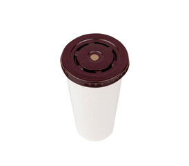 Paper cups with straws on a white background with Clipping Path.