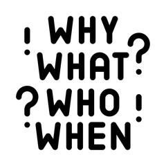 questions why what who when icon vector. questions why what who when sign. isolated contour symbol illustration