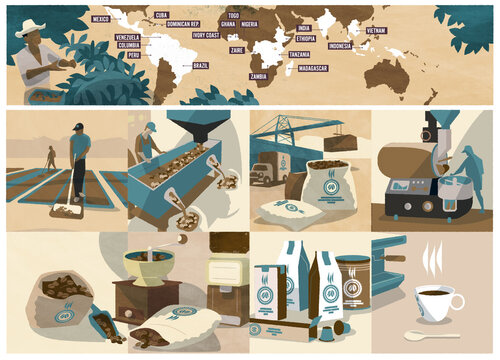 Le Caf&eacute;, processus de fabrication