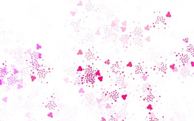 Light Pink, Red vector background with abstract shapes.