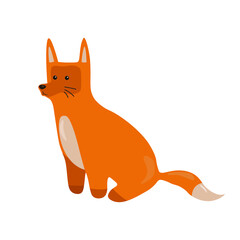 Red fox vector illustrations  Cute and funny fox. Baby fox. Isolated on blue background. Stickers with animals fox