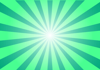 Abstract blue sunrise stripes on menthol background. Vector illustration.