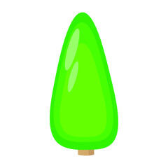 vector illustrations with green trees , objects for games, game design or icons, illustrations in the style of nature. cartoon flat style.