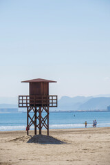 beach security guard booth on the cullera beach
