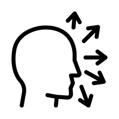 Obraz premium human head and arrows icon vector. human head and arrows sign. isolated contour symbol illustration