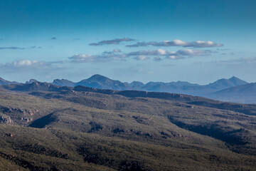 Obraz premium Beautiful view from the Reed Lookout in the Grampians National Park in Victoria, Australia at a sunny day in summer.