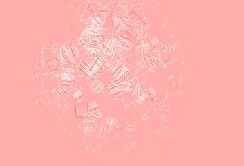 Light Red vector template with crystals, circles, squares.