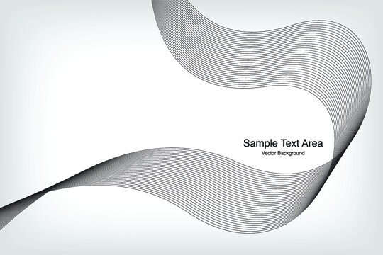 Abstract Modern Line, Wave Designed On Gray Background With Sample Text Area