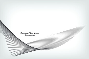 Abstract Modern Line, Wave Designed On Gray Background With Sample Text Area