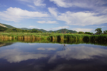 lake and clouds