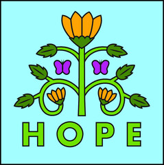 floral hope butterfly logo