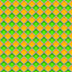 Fototapeta na wymiar green orange mosaic background - illustration