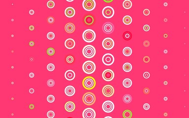 Light Pink, Yellow vector background with bubbles.