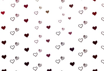 Light Purple, Pink vector background with hearts.