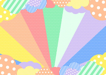 パステルカラー ストライプ 背景 Art Wall Mural A Kid A