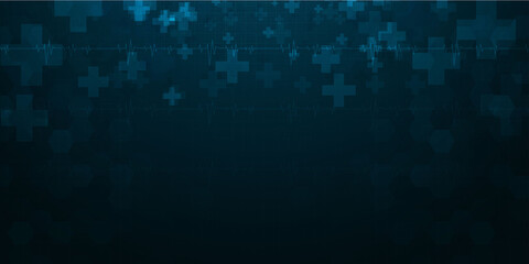 Obraz premium health care and science icon pattern medical innovation concept background vector design.