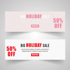 Big Holiday sale Discount concept Web banner Template