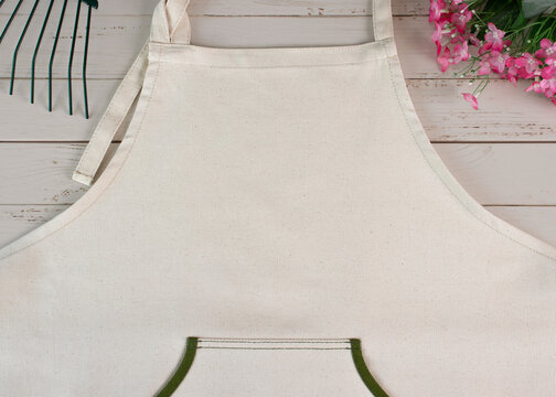 Gardener Apron Mockup. Blank Space For Custom Design