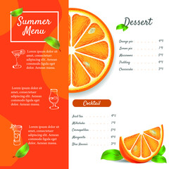 Restaurant menu template. Café identity. Vector illustration