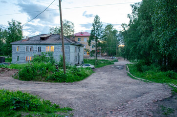 Vytegra streets, Russia, Vologda oblast, beautiful 