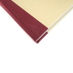 Book in colour covers with white sheets isolated on a white background