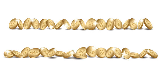 gold coins line - vector dollars