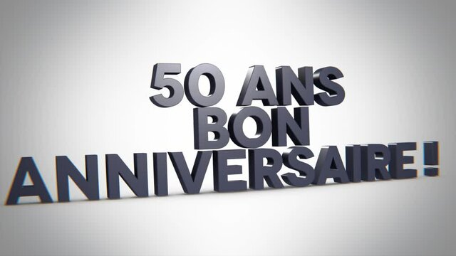 50 ans bon anniversaire 3D gris
