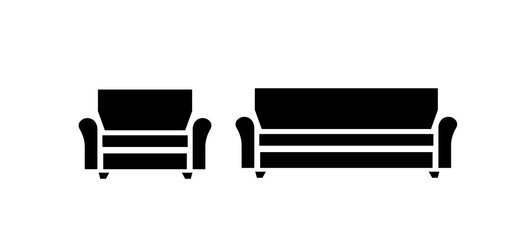 Sofa icon on white background