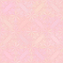 Fototapeta premium Abstract vector background Seamless floral texture Pink color