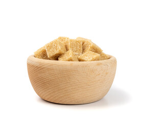 Raw Brown Cane Sugar Isolated on White Background