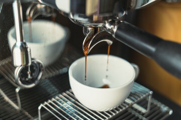 Coffee and coffee maker in the house,Coffee in the house